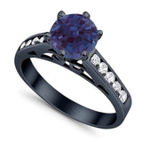 Round Natural Stone Engagement Ring