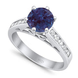 Round Natural Stone Engagement Ring