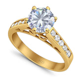 Round Natural Stone Engagement Ring