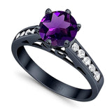 Round Natural Stone Engagement Ring