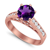 Round Natural Stone Engagement Ring