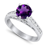 Round Natural Stone Engagement Ring