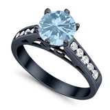 Round Natural Stone Engagement Ring