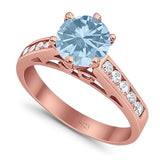 Round Natural Stone Engagement Ring