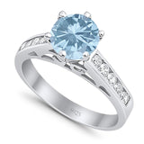 Round Natural Stone Engagement Ring