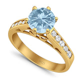 Round Natural Stone Engagement Ring