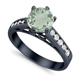 Round Natural Stone Engagement Ring