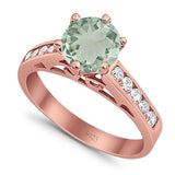 Round Natural Stone Engagement Ring