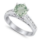 Round Natural Stone Engagement Ring