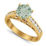 Round Natural Stone Engagement Ring