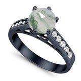 Round Natural Stone Engagement Ring