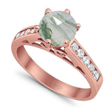 Round Natural Stone Engagement Ring