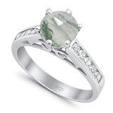 Round Natural Stone Engagement Ring