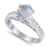 Round Natural Stone Engagement Ring