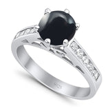 Round Natural Stone Engagement Ring