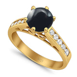 Round Natural Stone Engagement Ring