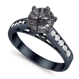 Round Natural Stone Engagement Ring