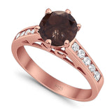 Round Natural Stone Engagement Ring