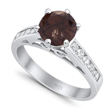 Round Natural Stone Engagement Ring