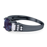 Three Stone Round Natural Stone Ring