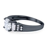 Three Stone Round Natural Stone Ring