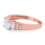 Three Stone Round Natural Stone Ring