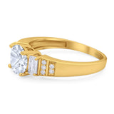 Three Stone Round Natural Stone Ring