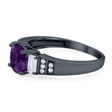 Three Stone Round Natural Stone Ring