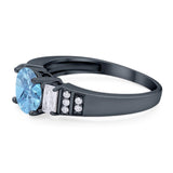 Three Stone Round Natural Stone Ring