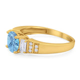 Three Stone Round Natural Stone Ring