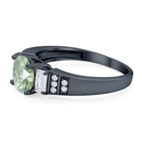 Three Stone Round Natural Stone Ring