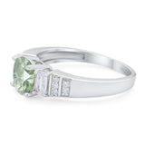 Three Stone Round Natural Stone Ring