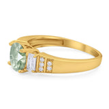 Three Stone Round Natural Stone Ring