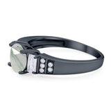 Three Stone Round Natural Stone Ring