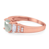 Three Stone Round Natural Stone Ring