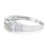 Three Stone Round Natural Stone Ring