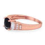 Three Stone Round Natural Stone Ring