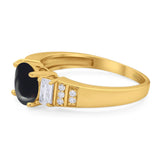 Three Stone Round Natural Stone Ring