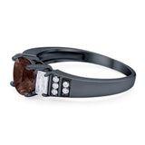 Three Stone Round Natural Stone Ring