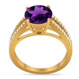 Vintage Style Round Natural Stone Ring