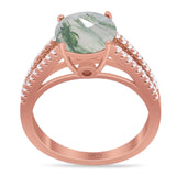 Vintage Style Round Natural Stone Ring