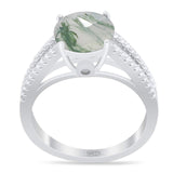 Vintage Style Round Natural Stone Ring