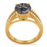 Vintage Style Round Natural Stone Ring