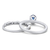 Two Piece Oval Natural Stone Bridal Ring