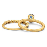 Two Piece Oval Natural Stone Bridal Ring