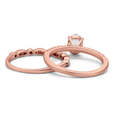 Two Piece Oval Natural Stone Bridal Ring