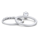 Two Piece Oval Natural Stone Bridal Ring