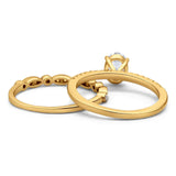 Two Piece Oval Natural Stone Bridal Ring