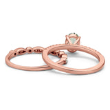 Two Piece Oval Natural Stone Bridal Ring