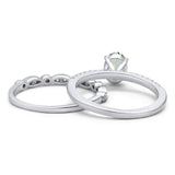 Two Piece Oval Natural Stone Bridal Ring